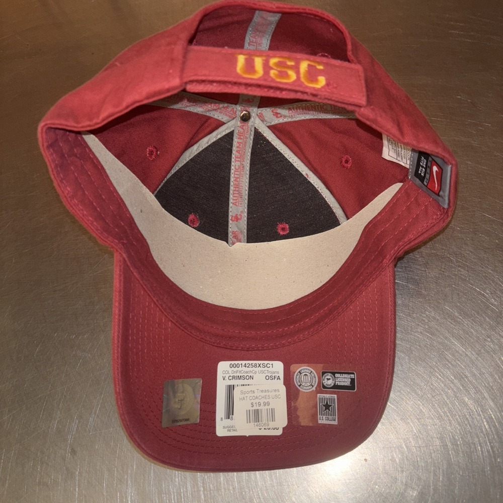 NEW USC Trojans Y2K‎ Nike Team Dad Hat Strapback Cap Red Gold Football Swoosh - Picture 4 of 6